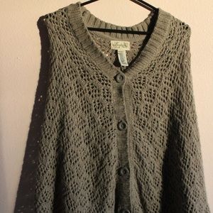 Knit Gray Poncho